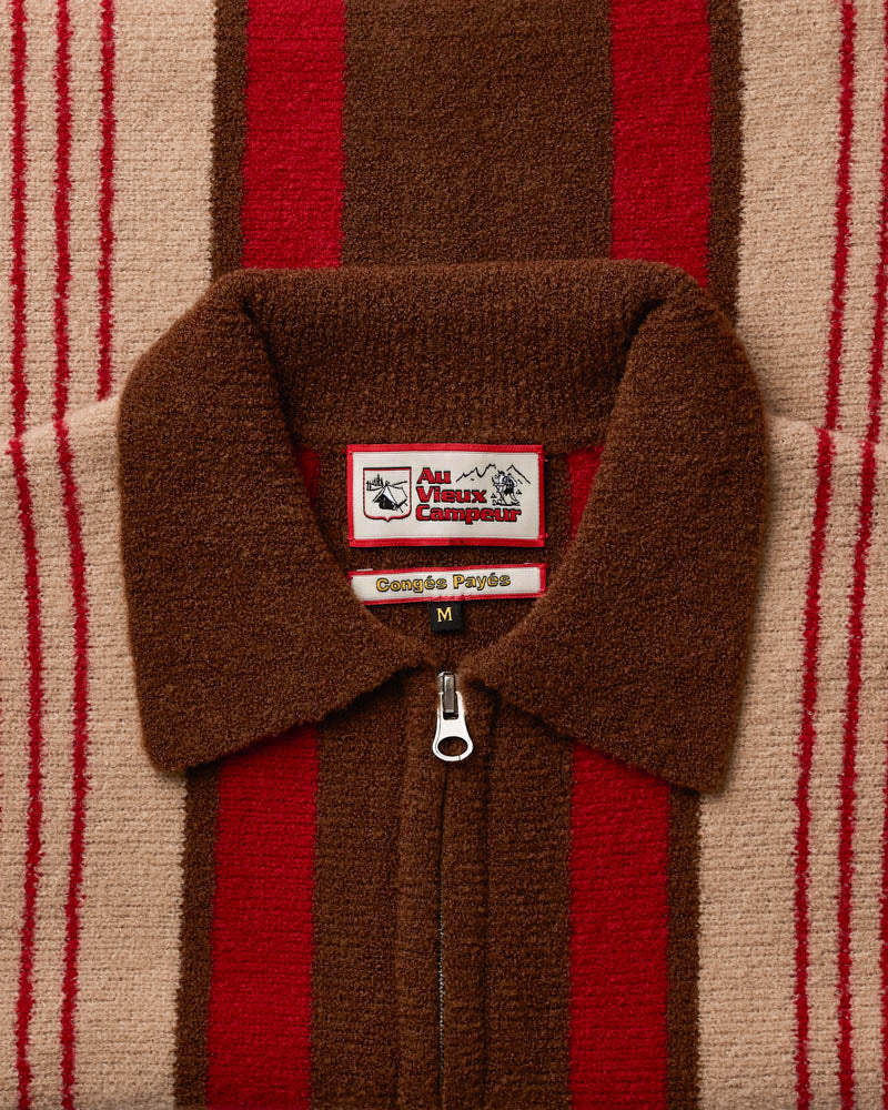 Alma Vest - Brown Beige & Red