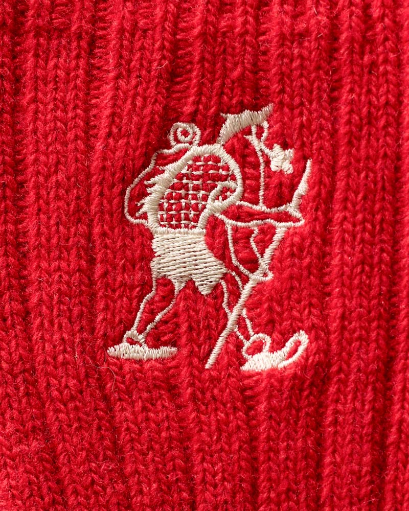 Chaussettes en Laine Marcheur Brodé - Rouge
