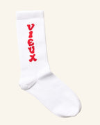 Chaussettes Vieux - Blanc & Rouge