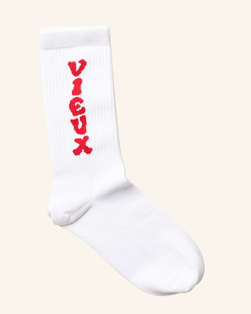 Chaussettes Vieux - Blanc & Rouge