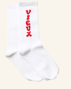 Chaussettes Vieux - Blanc & Rouge