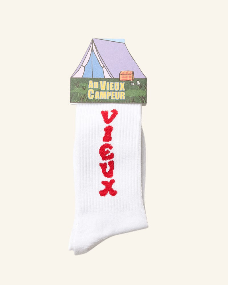 Chaussettes Vieux - Blanc & Rouge