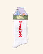 Chaussettes Vieux - Blanc & Rouge
