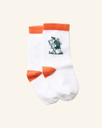 Chaussettes Marcheur Kids - Blanc Orange & Vert