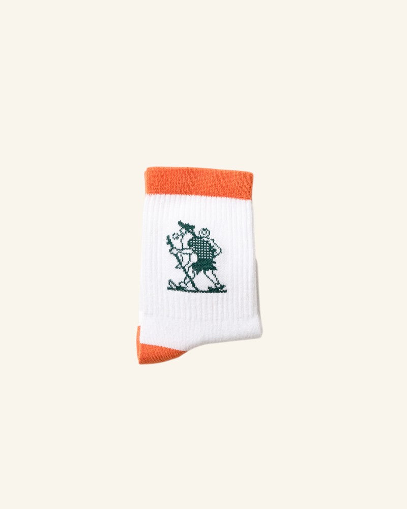 Chaussettes Marcheur Kids - Blanc Orange & Vert