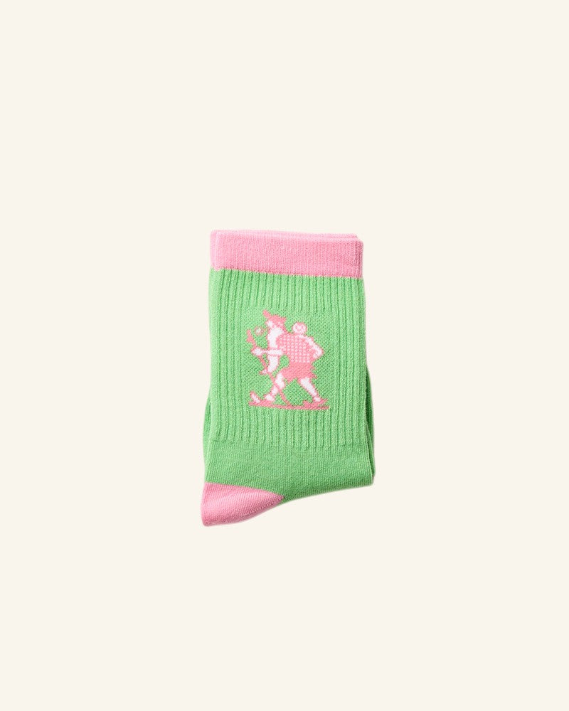 Chaussettes Marcheur Kids - Vert & Rose