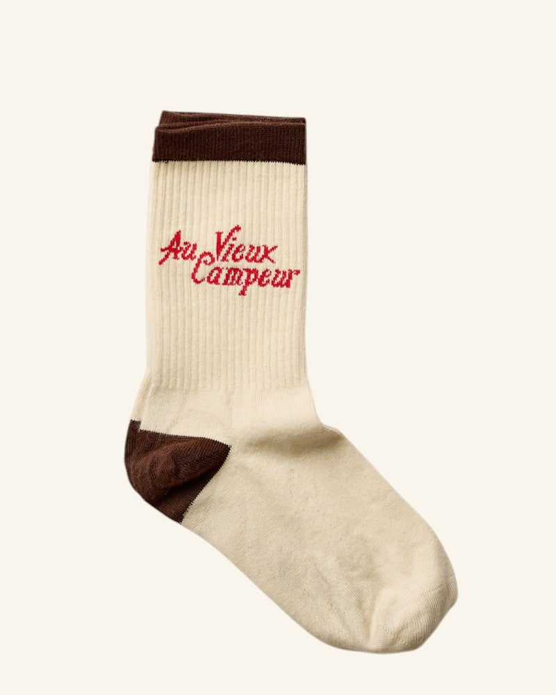 Chaussettes AVC Vintage - Ecru Marron & Rouge