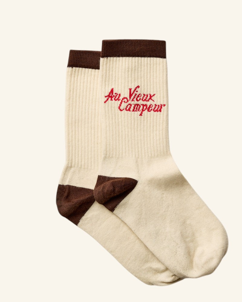 Chaussettes AVC Vintage - Ecru Marron & Rouge