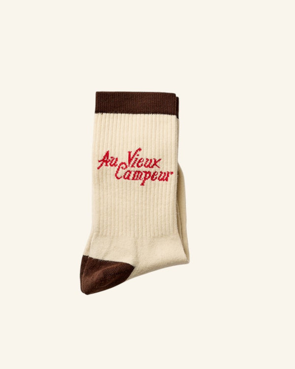 Chaussettes AVC Vintage - Ecru Marron & Rouge