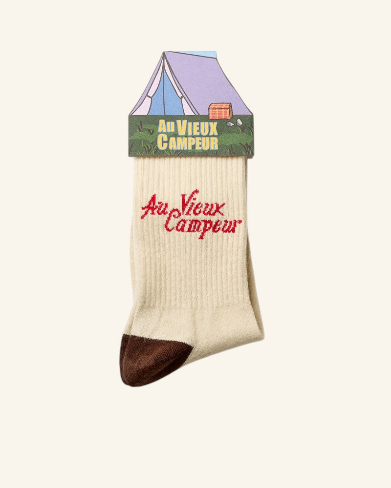 Chaussettes AVC Vintage - Ecru Marron & Rouge