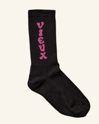 Chaussettes Vieux - Noir & Rose