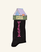Chaussettes Vieux - Noir & Rose
