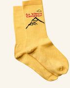 Chaussettes Chaine Montagnes - Jaune Rouge & Noir