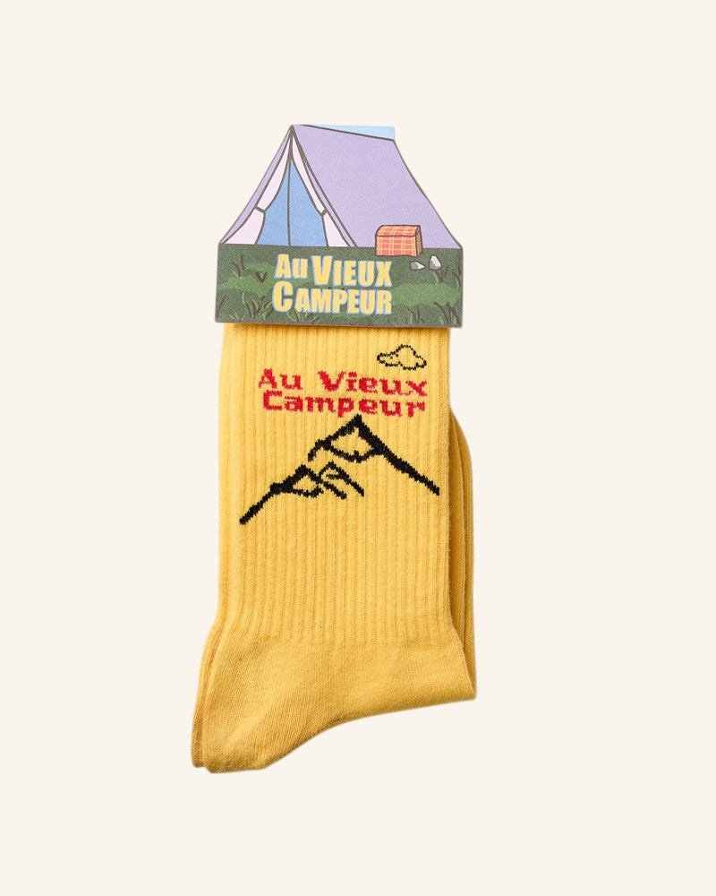 Chaussettes Chaine Montagnes - Jaune Rouge & Noir