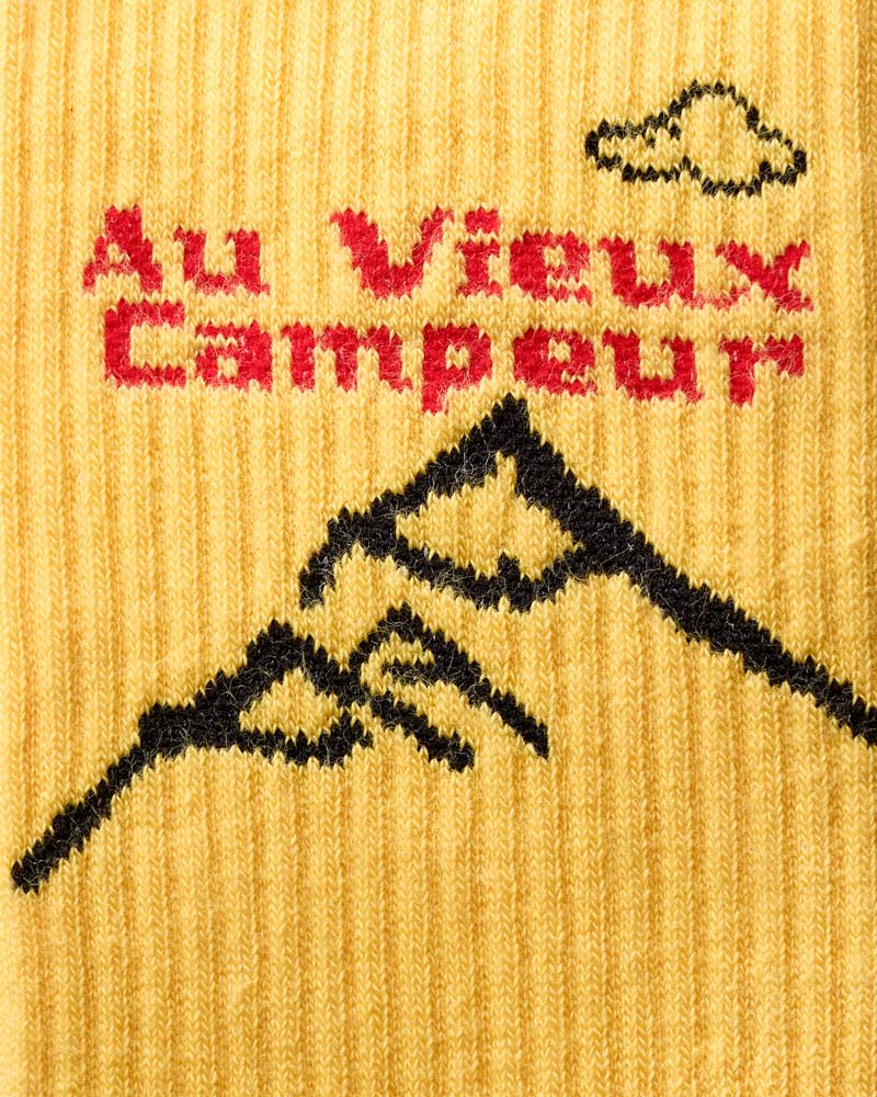 Chaussettes Chaine Montagnes - Jaune Rouge & Noir