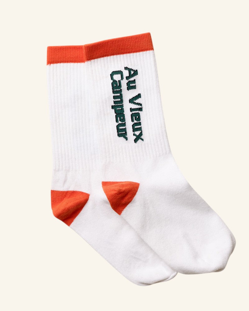 Chaussettes AVC - Blanc Orange & Vert