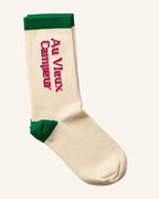 Chaussettes AVC - Ecru Vert & Rose