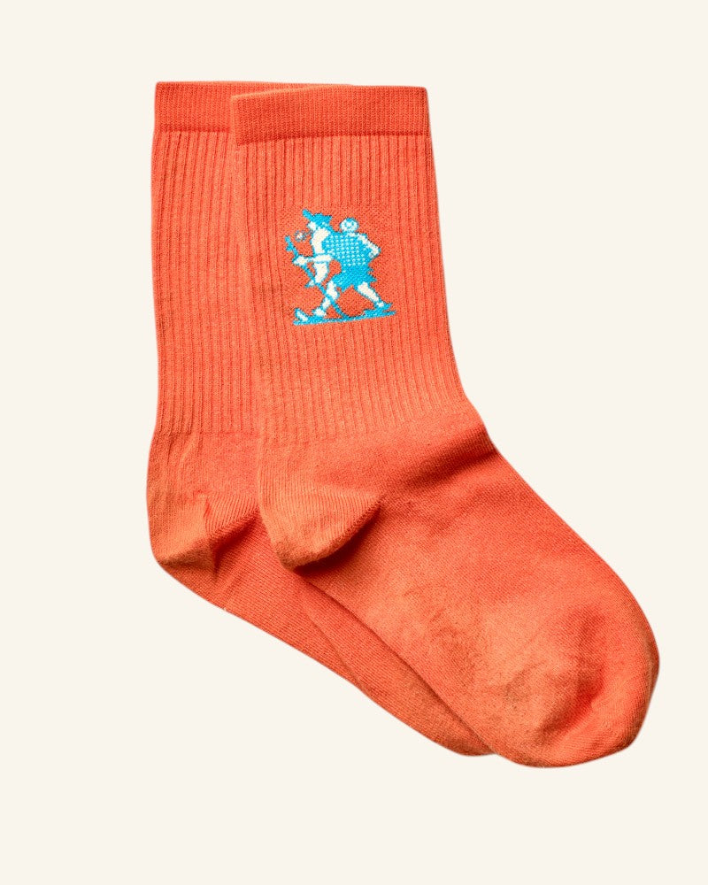 Chaussettes Marcheur - Orange & Bleu