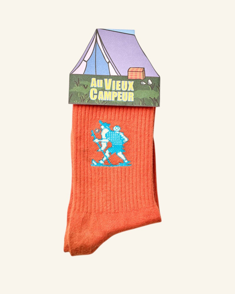 Chaussettes Marcheur - Orange & Bleu