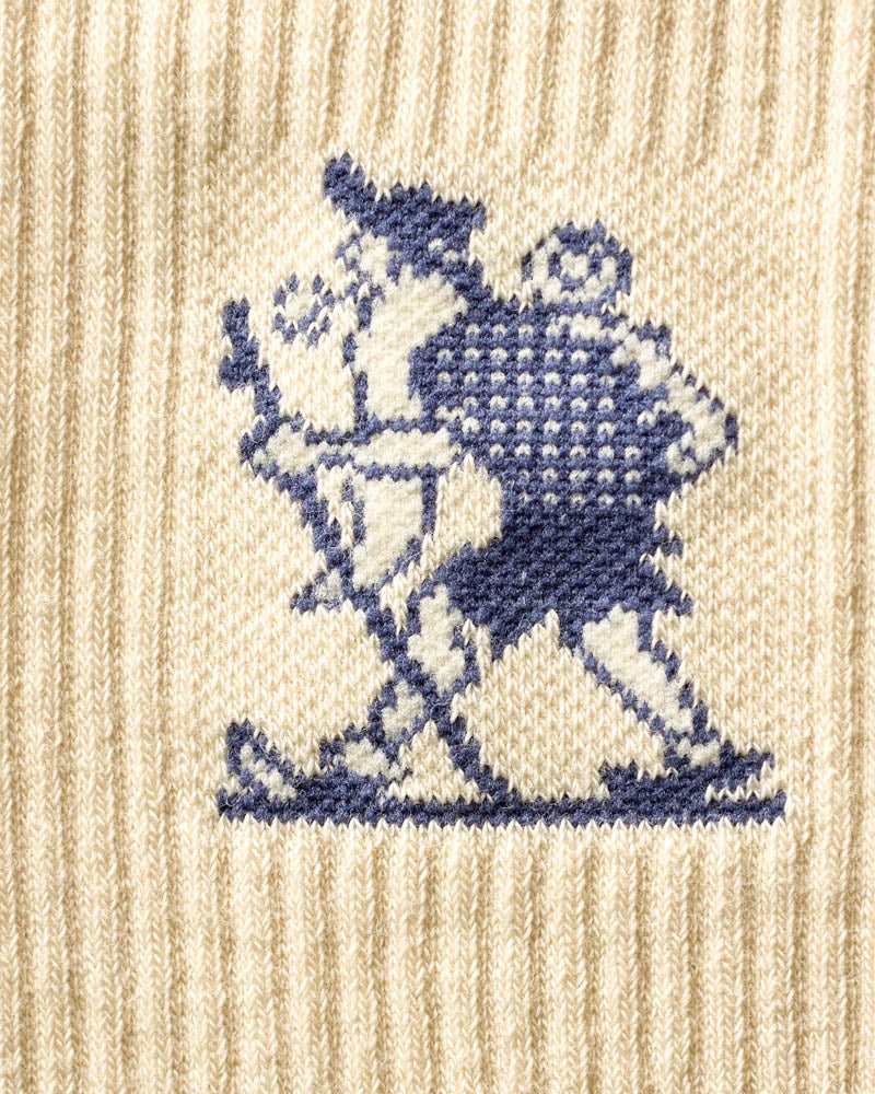 Chaussettes Marcheur - Ecru Bleu & Violet